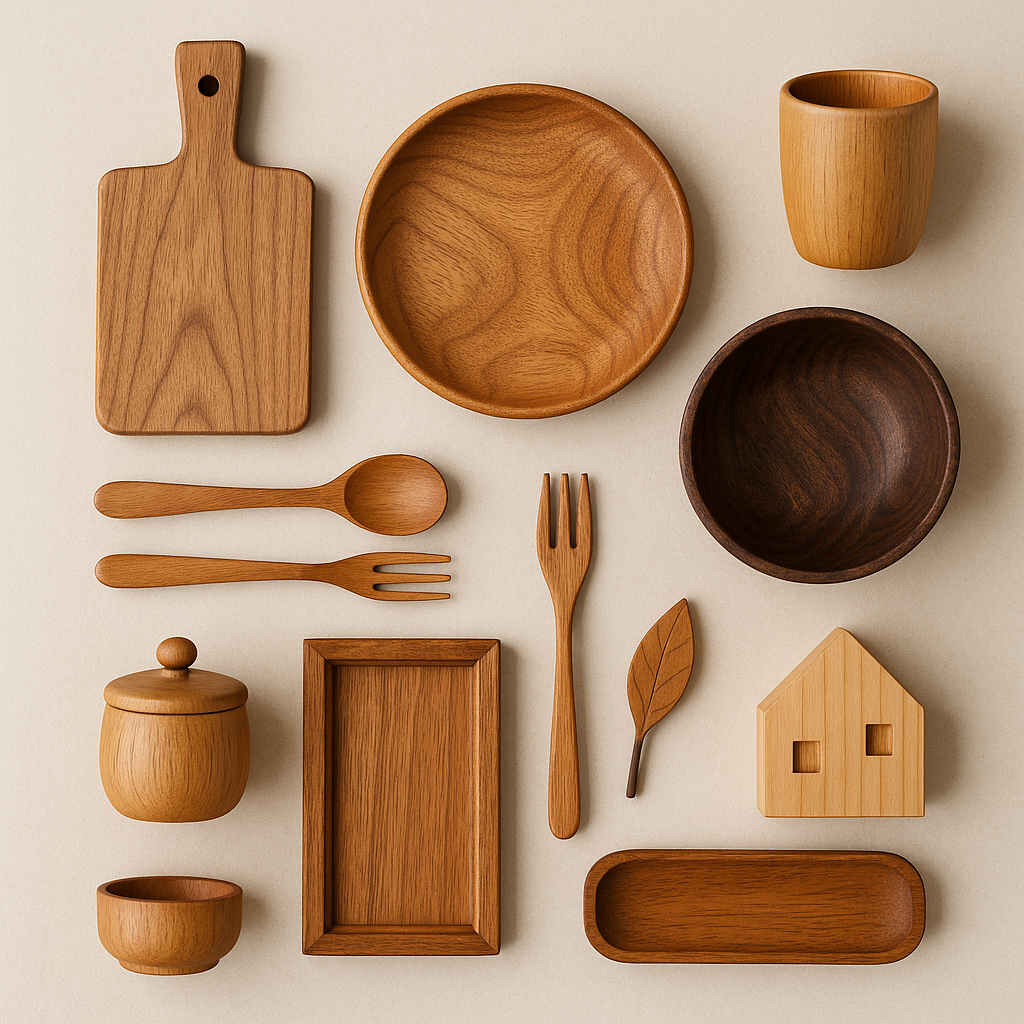 Curated collection of wooden furniture and home decor essentials, including wood furniture and wood decor for OnlyWooden